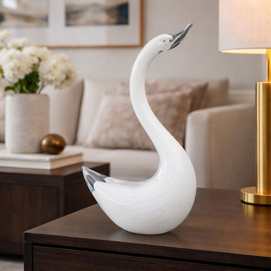 Murano Decorative Swan Made of Crystal 22x11x44cm