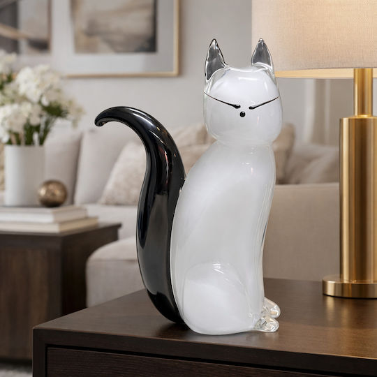 Murano Decorative Cat Made of Crystal 10x18x29cm