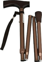 Medico Zusammenklappbarer Aluminium-Gehstock Höhenverstellbar 82-95cm Benutzergewicht 110kg Bronze