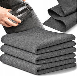 Set 3 Magische Reinigungstücher Zola 30 x 30 cm 280 g Nylon Mikrofasern Wiederverwendbar Waschbar Grau