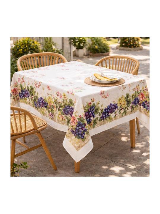 My Home Luxury Stain Resistant Multicolour Tablecloth 140x280cm