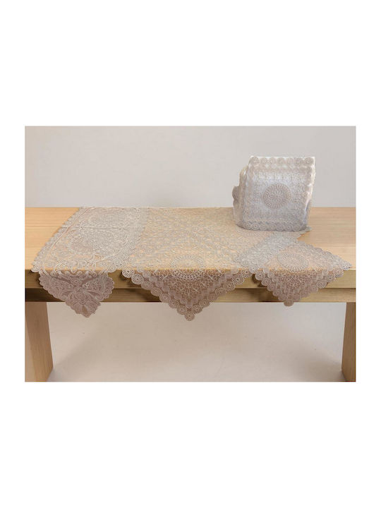 Linea Home Checkered Tablecloth With Lace Set 5...