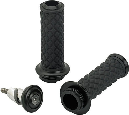 Biltwell Motorradlehenker Griffe Harley Davidson 1" Durchmesser Lenker Alumicore Griffe Schwarz