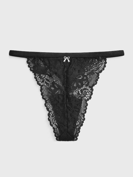 Elite Women's String With Black Lace