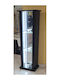 Living Room Display Cabinet from Particle Board with Glass and Lighting Brown 35x25x110cm