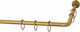 Grekon Shower Curtain Rod Corner Wall Mounted Aluminium Gold 80cm