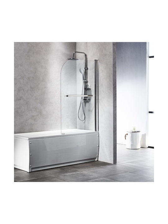 Tema Feste Seite Badewanne 90x140cm Klarglas Chrom