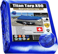 Κάλυμμα Σκαφών 10x15 150m² 90gr Gsm Dalimond Titan X90 Μπλέ Κρίκους Ανά 50 Εκ