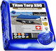 Boat Cover 4x5 20m² 90gr Gsm Dalimond Titan X90 Blue Rings Every 50 Cm