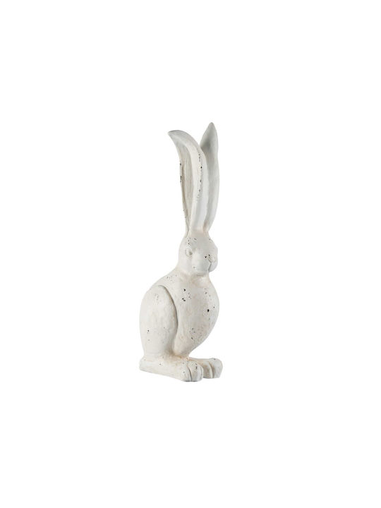 Artekko Rabbit Decorative Rabbit Magnesium White Patina 21x13x47 Cm 21cm X 13cm X 47cm