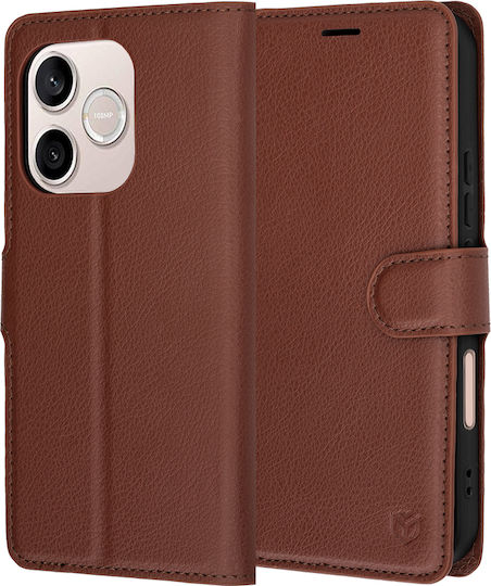 Techsuit Folio Book Leder / Silikon Braun (Honor 600 Lite)