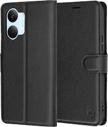 Techsuit Folio Book Din Piele / Silicon Negru (...