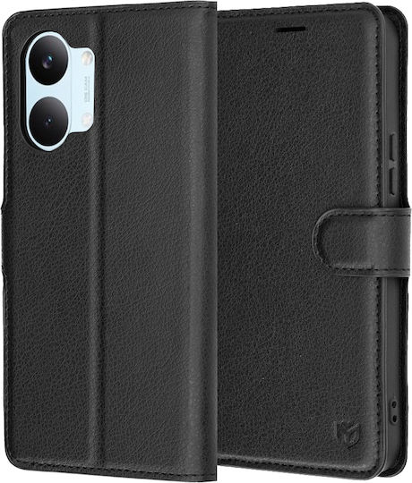Techsuit Folio Book Din Piele / Silicon Negru (Poco X8 Pro Max)
