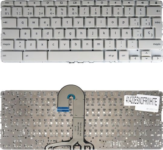 Spanish Laptop Keyboard For HP Chromebook X360 11-ae 11-ae010nr 11-ae020nr 921809-001 921809-251 921809-171 921809-dh1 Nsk-xf0sq Es No Frame White Code 41420esnofrwhite
