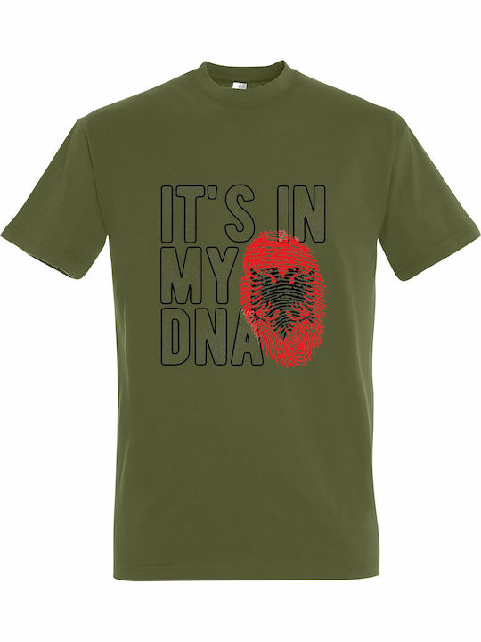 T-shirt Unisex " Its In My Dna Albania Proud Albanian " Light Army
