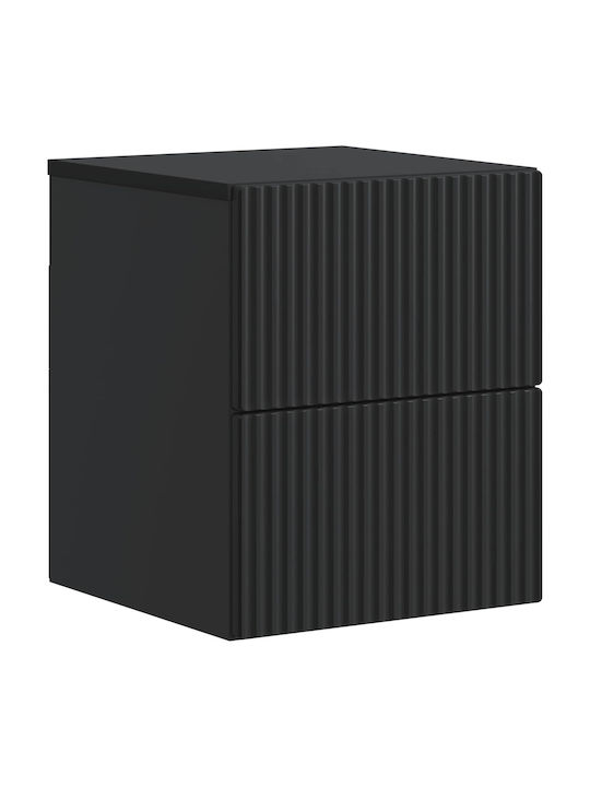 Black Wooden Bedside Table 33x34.5x40cm