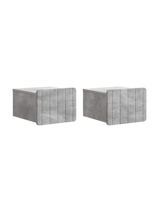 Κομοδίνα Ξύλινα Γκρι 2τμχ 33x34.5x24cm