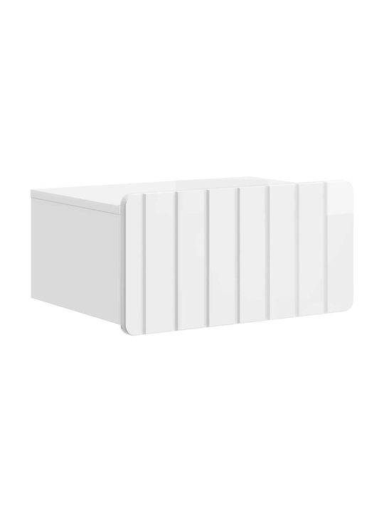 White Wooden Bedside Table 49x34.5x24cm