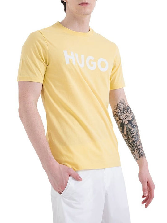 Hugo Herrenblusen Kurzarm T-Shirts Gelbe