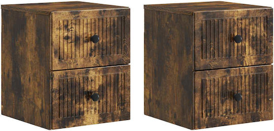 Нощни Шкафчета Дървени Кафяви 2 Бр 33x34.5x40см