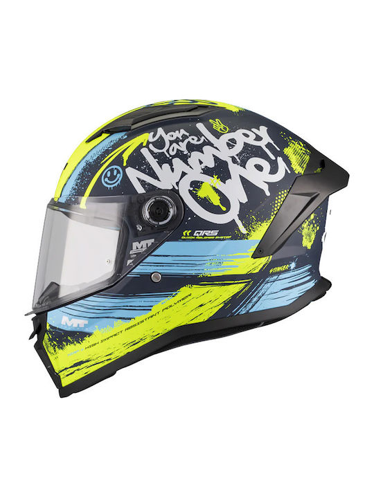 MT Stinger 2 Blue/Fluo Gloss Παιδικό Κράνος Μηχανής Full Face ECE 22.06 1400gr
