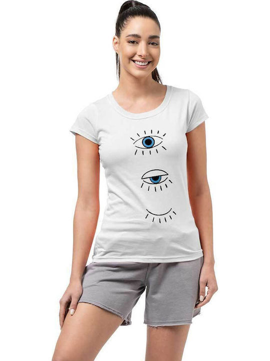 Bodymove # Γυναικεία Μπλούζα Eyes Λευκό