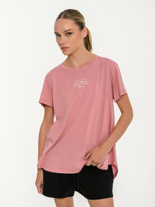 BodyTalk Women's Sports Oversized T-shirt Pink