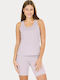 Damen Bluse Ärmellos Rosa