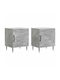 Wooden Bedside Tables With Metal Legs Gray 2 Pieces 43x34.5x50cm