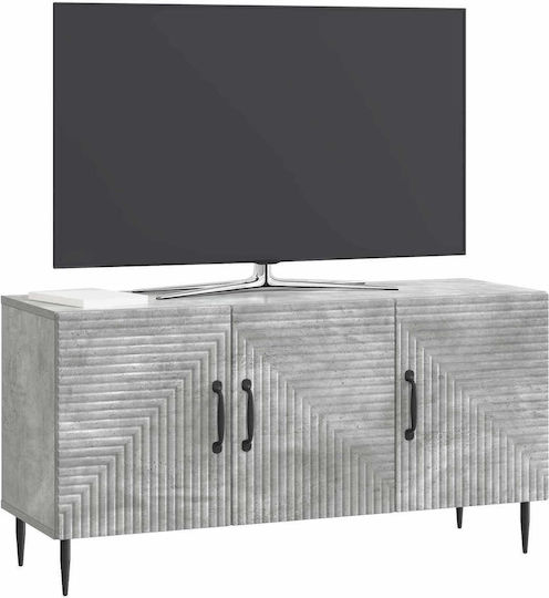 TV-Ständer aus Metall & Holz Grau M99xP34.5xH50cm