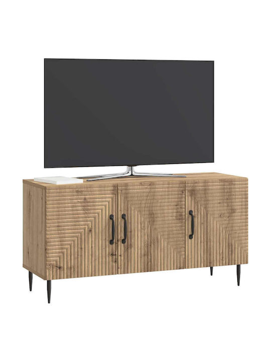 TV Stand Metal & Brown Wood L99xW34.5xH50cm