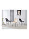 Terea Dining Chair Velvet Grey 51x58x87cm