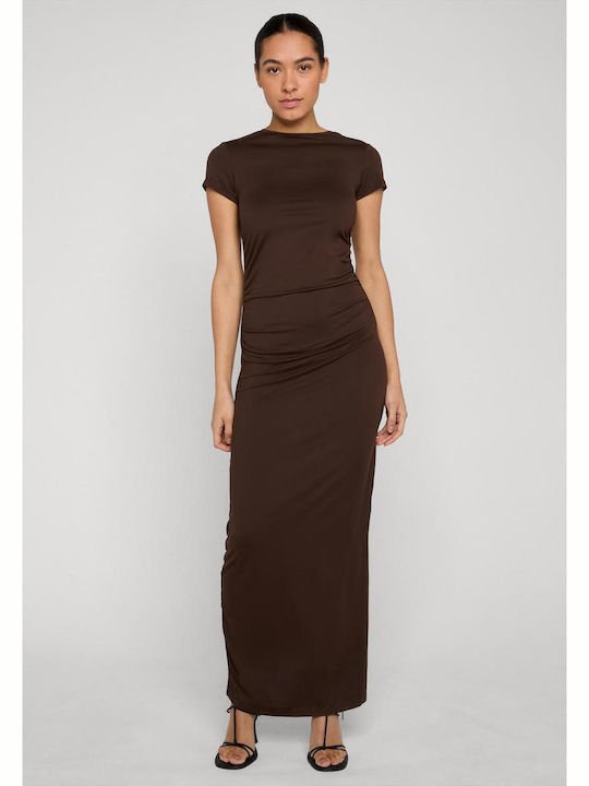 Ladies Maxi Evening Dress Brown