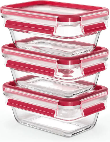 Tefal Set Cutii de Prânz din Sticlă 3 Bucăți