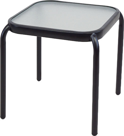 Metal Auxiliary Garden & Terrace Table for Small Outdoor Spaces Vega 40x40x43cm