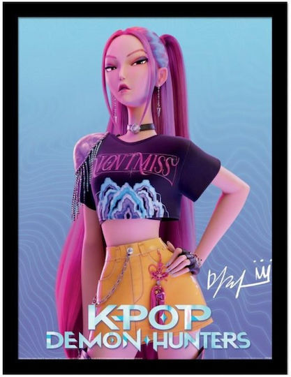 K-pop Demon Hunters Mira Signierte Poster Rahmen 30x40cm