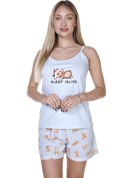 Comfort Summer Women's Pyjama Set Light Blue