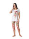 Relax Lingerie Summer Women's Cotton Pyjama Set White