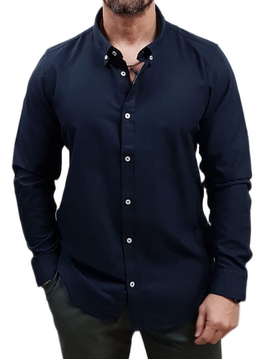Long Sleeve Shirt In Narrow Fit Blue