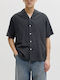 Resort Short Sleeve Linen Shirt Black