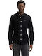 Long Sleeve Denim Shirt in Regular Fit Black