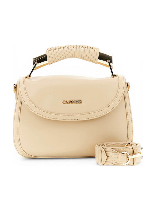 Fabric Women's Ecru Handbag
