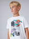 Kids Short-Sleeved White Blouse Fortnite