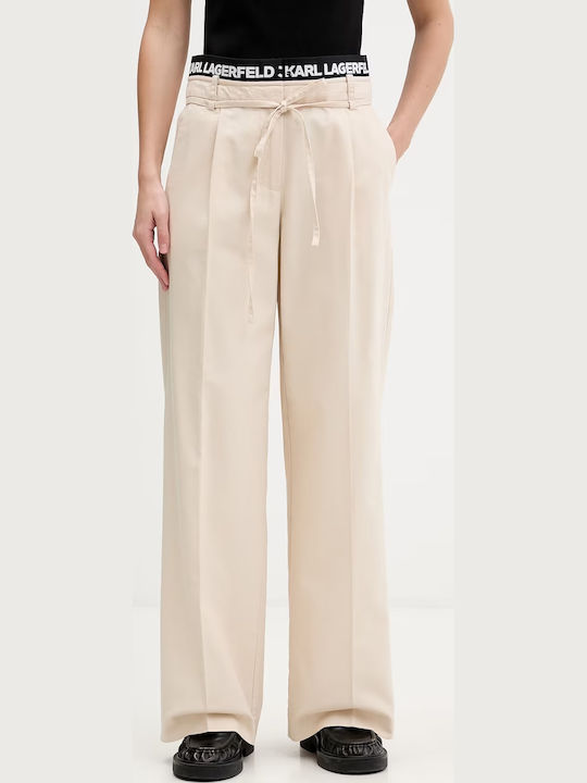Karl Lagerfeld Damen Stoffhose Off White