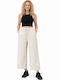 Women's Pantaloons with Rubber Band in Loose Fit White