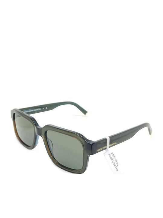 Benetton Unisex Sunglasses With Gray Frame And Green Lens BE5107 129