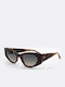 Trussardi Women’s Sunglasses with Brown Tartaruga Frame with Mirror Lens