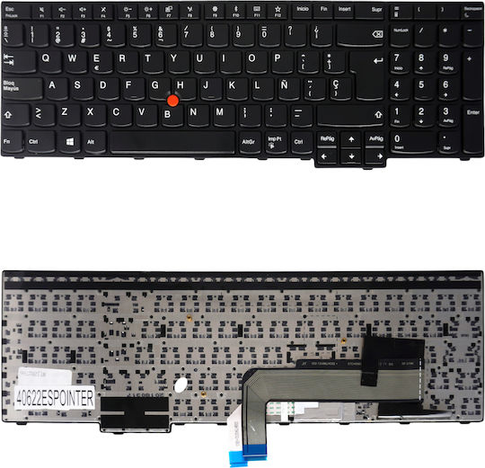 Laptop-Tastatur Für Spanisch Für Laptop Lenovo Thinkpad E570 20h5 20h6 E570c 20h7 E575 20h8 01ax123 01ax163 01ax203 01ax120 01ax160 01ax189 Mit Pointer Schwarz Code 40622espointer