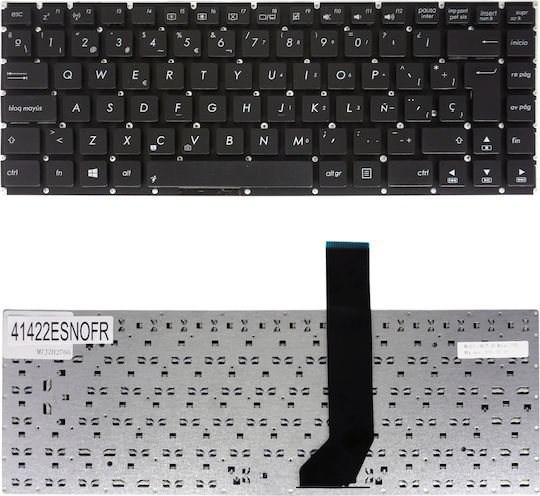 Spanish Laptop Keyboard Asus K46 K46c K46ca K46cb K46cm S46 S46c S46ca 90r-ntj1k1t80u 90r-ntj1k1s80u 0knb0-4107us00 Aexj7u00010 Es No Frame Black Code 41422esnofr