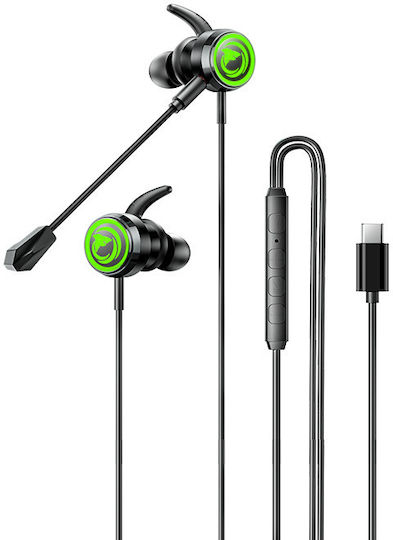 Remax RM-709a In-ear Handsfree Ακουστικά με Βύσμα USB-C Μαύρο